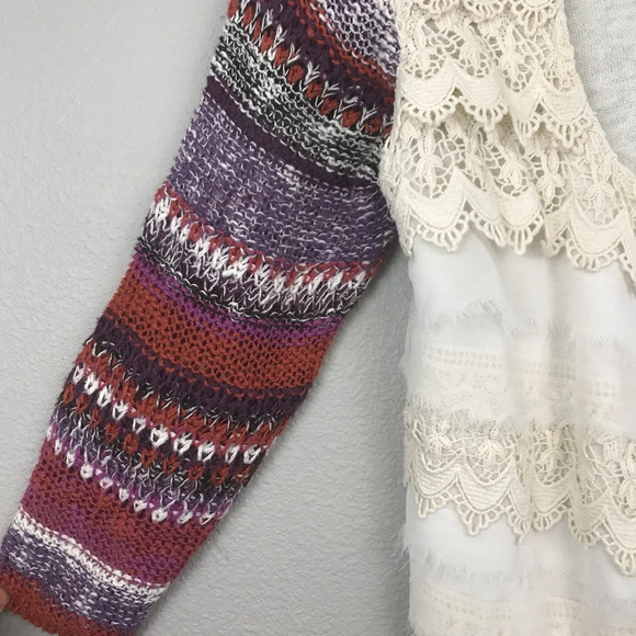 Gimmicks‎ by BKE Pieced Lace Cardigan Sweater sz S - Picture 3 of 8